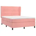 cadre de lit avec matelas Rose 140x190 cm Velours