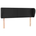Tête de lit avec oreilles Noir 147x23x78/88 cm Similicuir