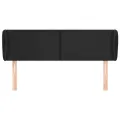 Tête de lit avec oreilles Noir 147x23x78/88 cm Similicuir