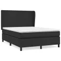 cadre de lit avec matelas Noir 140x190 cm Similicuir