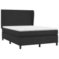 cadre de lit avec matelas Noir 140x190 cm Similicuir
