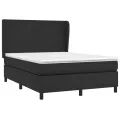 cadre de lit avec matelas Noir 140x200 cm Similicuir