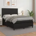 cadre de lit avec matelas Noir 140x190 cm Similicuir