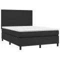 cadre de lit avec matelas Noir 140x190 cm Similicuir