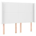 Tête de lit à LED Blanc 147x16x118/128 cm Similicuir