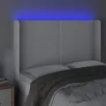 Tête de lit à LED Blanc 147x16x118/128 cm Similicuir