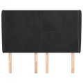 Tête de lit avec oreilles Noir 147x23x118/128 cm Velours