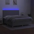 cadre de lit et matelas et LED Gris clair 160x200 cm