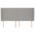 Tête de lit avec oreilles Gris clair 163x23x118/128 cm Tissu