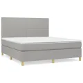 cadre de lit avec matelas Gris clair 160x200cm Tissu