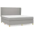 cadre de lit avec matelas Gris clair 160x200cm Tissu