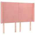 cadre de lit matelas et LED Rose 140x190 cm Velours