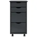 Armoire roulante avec tiroirs MOSS gris bois de pin solide