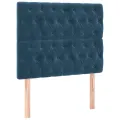 Cadre de lit avec tête de lit Bleu foncé 90x200 cm Velours