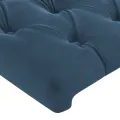 Cadre de lit avec tête de lit Bleu foncé 90x200 cm Velours