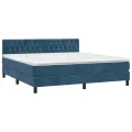cadre de lit avec matelas LED Bleu foncé 180x200 cm