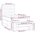 cadre de lit avec matelas Noir 90x190 cm Tissu
