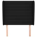 Tête de lit avec oreilles Noir 93x23x118/128 cm Tissu