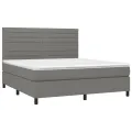 cadre de lit avec matelas Gris foncé 180x200cm Tissu