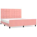 Cadre de lit avec tête de lit Rose 160x200 cm Velours