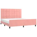 Cadre de lit avec tête de lit Rose 160x200 cm Velours
