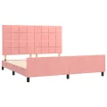 Cadre de lit avec tête de lit Rose 160x200 cm Velours