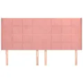 Tête de lit avec oreilles Rose 163x16x118/128 cm Velours
