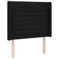 cadre de lit matelas et LED Noir 90x190 cm Tissu