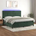 cadre de lit avec matelas LED Vert foncé 200x200 cm