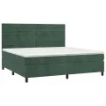 cadre de lit avec matelas LED Vert foncé 200x200 cm