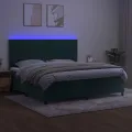 cadre de lit avec matelas LED Vert foncé 200x200 cm