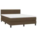 cadre de lit matelas et LED Marron foncé 140x200 cm