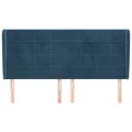 Tête de lit avec oreilles Bleu foncé 163x23x118/128 cm Velours