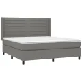 cadre de lit matelas LED Gris foncé 180x200 cm Tissu