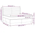 cadre de lit matelas LED Gris foncé 180x200 cm Tissu
