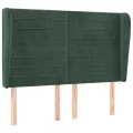 Tête de lit avec oreilles Vert foncé 147x23x118/128 cm Velours