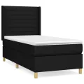 cadre de lit avec matelas Noir 90x190 cm Tissu