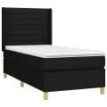 cadre de lit avec matelas Noir 90x190 cm Tissu
