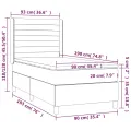 cadre de lit avec matelas Noir 90x190 cm Tissu