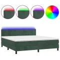 cadre de lit avec matelas LED Vert foncé 160x200 cm