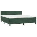 cadre de lit avec matelas LED Vert foncé 160x200 cm