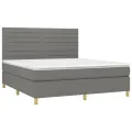 cadre de lit et matelas et LED Gris foncé 180x200 cm