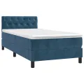cadre de lit avec matelas et LED Bleu foncé 80x200cm