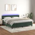 cadre de lit avec matelas LED Vert foncé 180x200 cm
