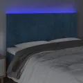 Tête de lit à LED Bleu foncé 160x5x118/128 cm Velours