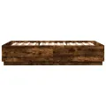 Cadre de lit chêne fumé 150x200 cm bois d'ingénierie