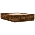 Cadre de lit chêne fumé 150x200 cm bois d'ingénierie