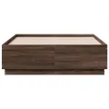 Cadre de lit avec lumières LED chêne marron 120x190 cm