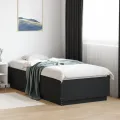 Cadre de lit avec lumières LED noir 90x200 cm bois d'ingénierie