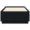 Cadre de lit avec lumières LED noir 90x200 cm bois d'ingénierie